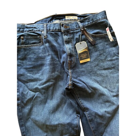 Cremieux Mens Stretch Denim Jeans Straight Fit 40/34 Blue With Tags - Picture 2 of 4